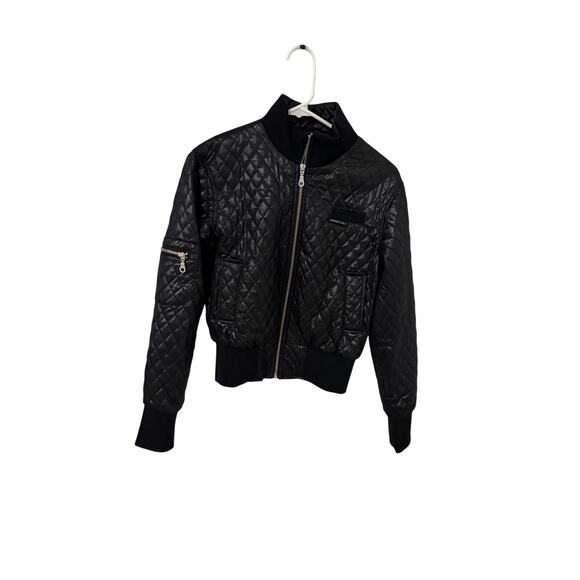 Y2K Members Only old school black jacket cropped sz S old school winter zip up - Picture 10 of 15